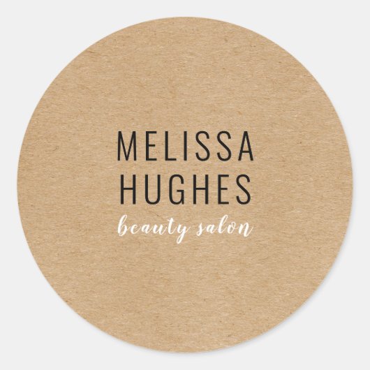 Sticker Rond Simple Moderne Rustique Entreprise (Devant)