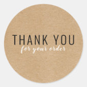 Sticker Rond Simple Moderne Rustique Merci Client (Devant)