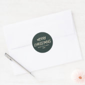 Sticker Rond Simple moderne Sage foncé Vert Joyeux Noël (Enveloppe)