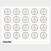 Sticker Rond Simple moderne script de lin corps beurre étiquett (Feuille)