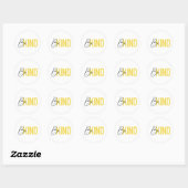 Sticker Rond Simple, moderne, urbain cool design dynamique Be K (Feuille)