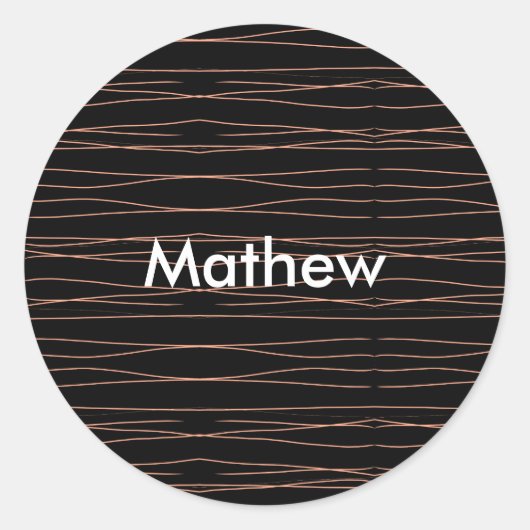 Sticker Rond Simple monogramme ajouter votre nom lettre man min (Devant)