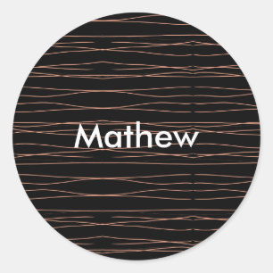 Sticker Rond Simple monogramme ajouter votre nom lettre man min