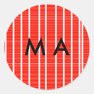 Sticker Rond Simple monogramme ajouter votre nom lettre man min