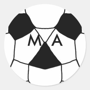 Sticker Rond Simple monogramme ajoutez votre nom lettre homme m