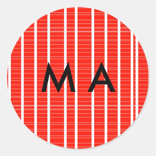 Sticker Rond Simple monogramme ajoutez votre nom lettre homme m (Devant)