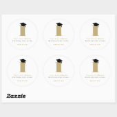 Sticker Rond Simple Monogramme Classique Moderne Casquette de R (Feuille)