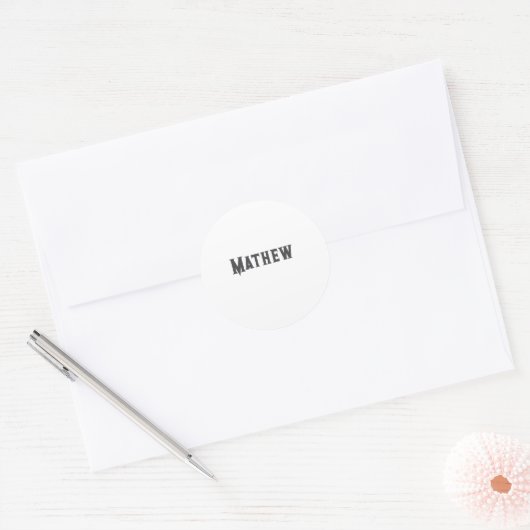 Sticker Rond simple monogramme de lettre initiale ajoutez votre (Enveloppe)