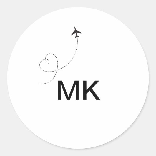 Sticker Rond Simple monogramme minimal ajouter le phot du plan (Devant)
