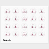 Sticker Rond Simple Motif sapin de Noël | Plum pourpre (Feuille)