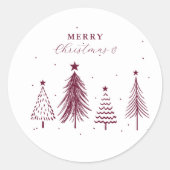 Sticker Rond Simple Motif sapin de Noël | Plum pourpre (Devant)