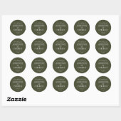 Sticker Rond Simple Names Wedding Date Favor Envelope (Feuille)