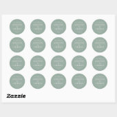Sticker Rond Simple Names Wedding Date Favor Envelope (Feuille)