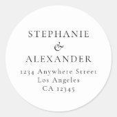 Sticker Rond Simple N'Importe Quelle Couleur Nom Mariage Adress (Devant)
