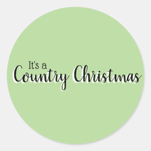 Sticker Rond Simple Noël Country Vert (Devant)