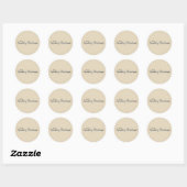 Sticker Rond Simple Noël de campagne beige (Feuille)