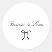 Sticker Rond Simple Nœud Papillon Mariage Classique (Devant)