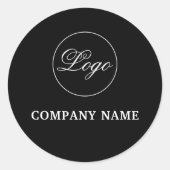 Sticker rond simple noir classique personnalisé (Devant)