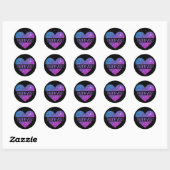 Sticker Rond Simple Ombre Rainbow Parties scintillant Merci de (Feuille)