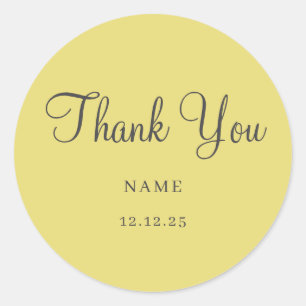 Sticker Rond Simple or moderne minimaliste Mariage classique