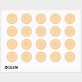 Sticker Rond Simple Orange Anniversaire Calligraphie Cute Party (Feuille)