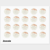 Sticker Rond Simple Orange Branche Automne Mariage Faveur (Feuille)
