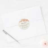 Sticker Rond Simple Orange Branche Automne Mariage Faveur (Enveloppe)