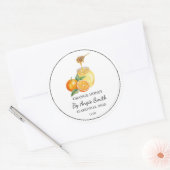 Sticker Rond Simple Orange Infused Honey Label (Enveloppe)
