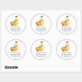 Sticker Rond Simple Orange Infused Honey Label (Feuille)
