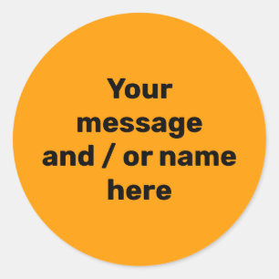 Sticker Rond Simple Orange Moderne Gras Et Éclatant