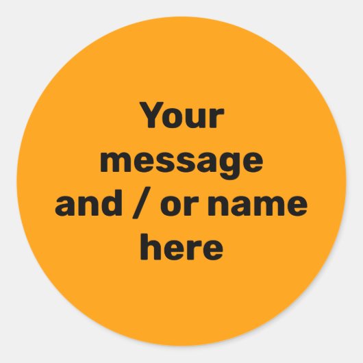 Sticker Rond Simple Orange Moderne Gras Et Éclatant (Devant)