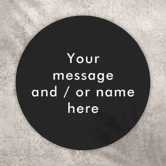 Sticker Rond Simple Personnalisé Noir et Blanc