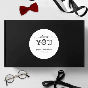 Sticker Rond Simple petit Baby shower Gentleman mignon Merci