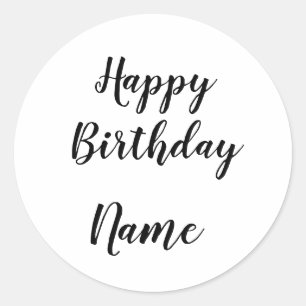 Sticker Rond simple petit heureux anniversaire ajouter votre no