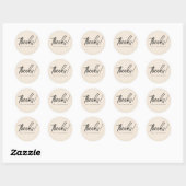 Sticker Rond Simple petite entreprise beige merci (Feuille)