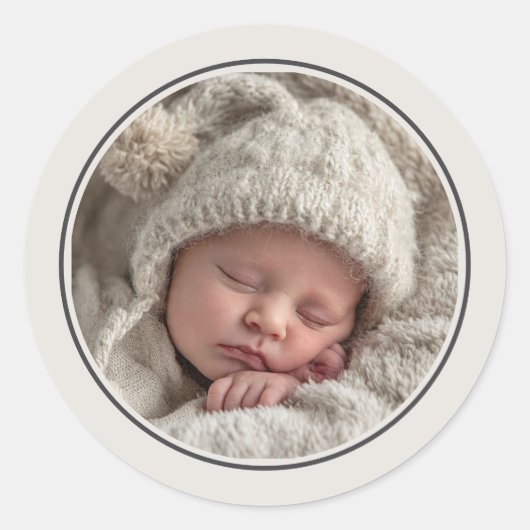 Sticker Rond Simple Photo Template Personalized Frame (Devant)