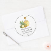 Sticker Rond Simple Pineapple Infused Honey Label (Enveloppe)