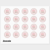 Sticker Rond Simple Pink WhimsScript amusant Soin Fun Party (Feuille)