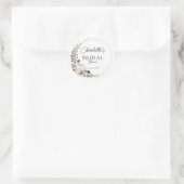 Sticker Rond Simple, pivoine, eucalyptus, Shower de mariage     (Sac)