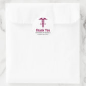 Sticker Rond Simple Red Caduceus Nurse Graduate Merci (Sac)
