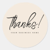 Sticker Rond Simple remerciement beige pour petite entreprise  (Devant)