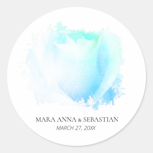 Sticker Rond Simple Rose Floral Mariage Couples Classique (Devant)