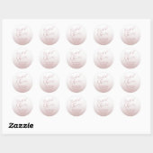 Sticker Rond Simple Rose Gold Gradient Bridal Shower  (Feuille)