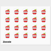Sticker Rond Simple Rouge Merci enseignant Editable (Feuille)