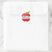 Sticker Rond Simple Rouge Merci enseignant Editable (Sac)