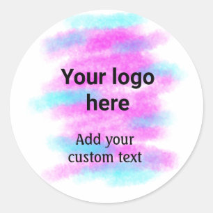 Sticker Rond Simple rouge pi aquarelle ajoutez votre logo texte