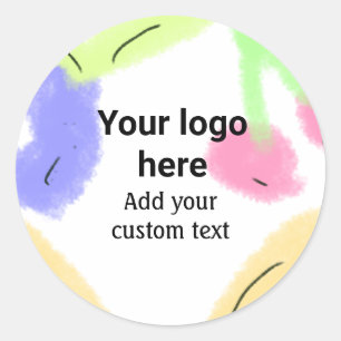 Sticker Rond Simple rouge pi aquarelle ajoutez votre logo texte