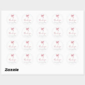 Sticker Rond Simple Ruban Rose Script Quinceanera Merci (Feuille)