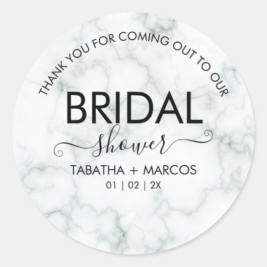 Sticker Rond Simple Script Élégant de Mariée pour Baby Shower (Devant)