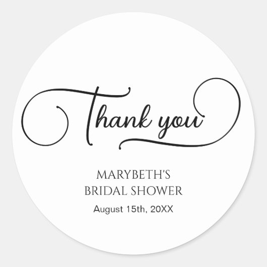 Sticker Rond Simple Script Élégant Remerciement Mariage  (Devant)